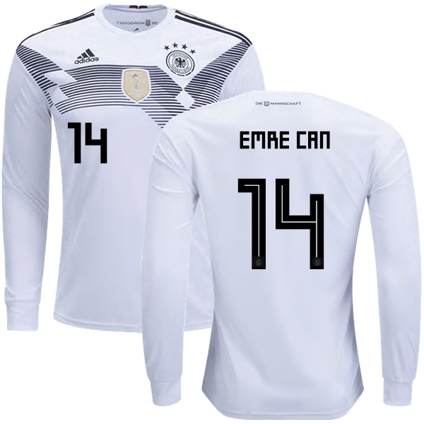 Germany #14 Emre Can Home Long Sleeves Kid Soccer Country Jersey - Click Image to Close
